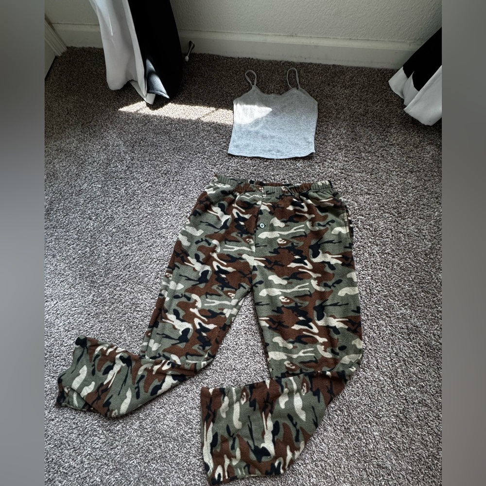American Eagle Outfitters Green and Brown Track Pants